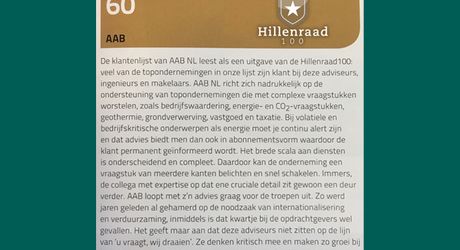 Forse stijging AAB in Hillenraad100